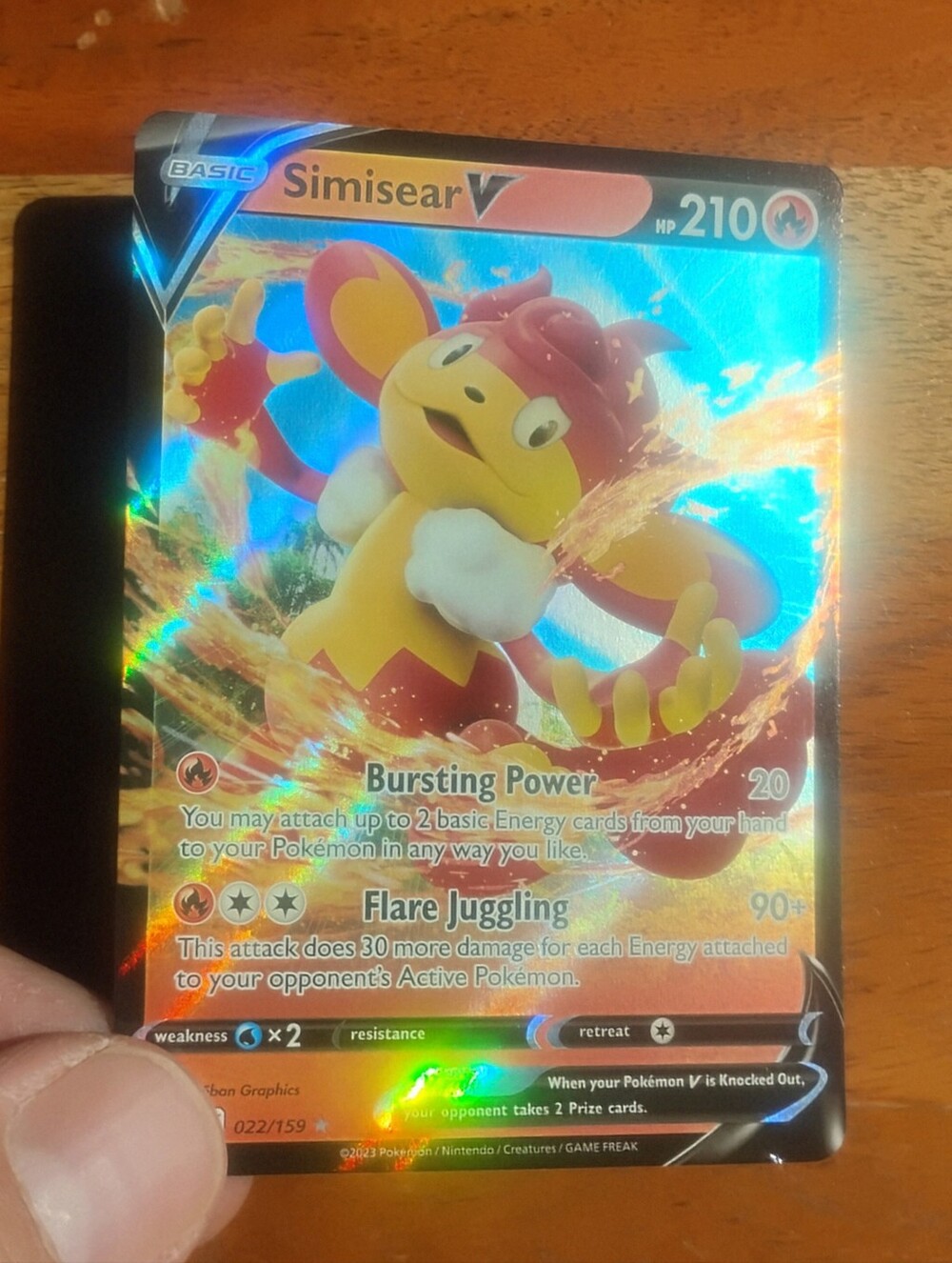 NM 2023 Holo Full Art Ultra Rare Simisear V 022/159 Crown Zenith Pokemon Card